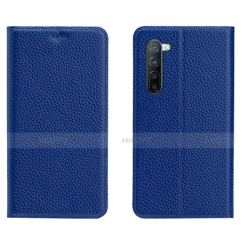 Handytasche Stand Schutzhülle Leder Hülle L05 für Oppo F15 Blau