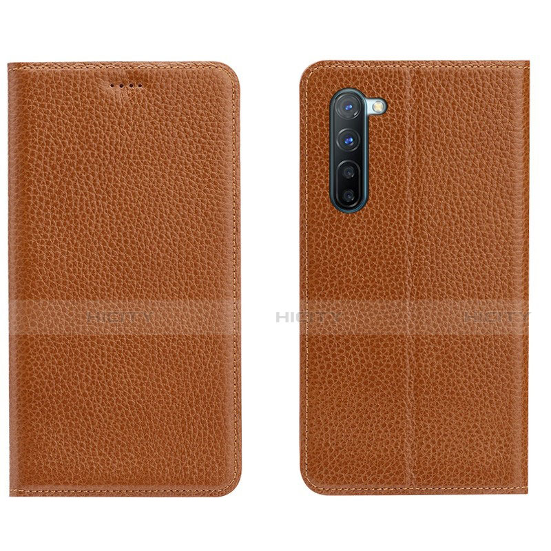 Handytasche Stand Schutzhülle Leder Hülle L05 für Oppo F15 Orange