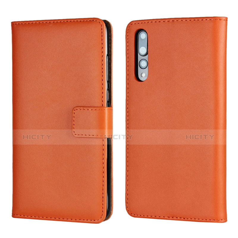 Handytasche Stand Schutzhülle Leder Hülle L06 für Huawei P20 Pro Orange