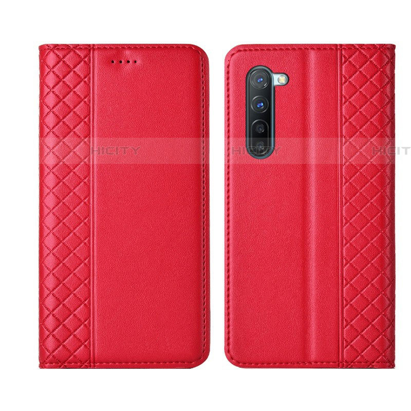 Handytasche Stand Schutzhülle Leder Hülle L06 für Oppo Reno3 Rot Plus