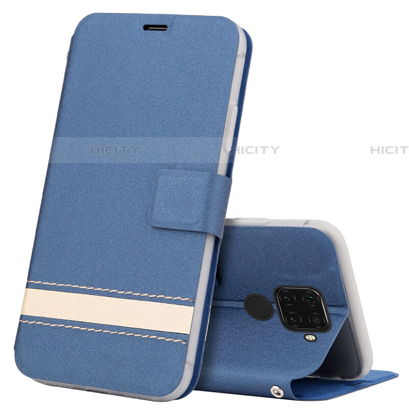 Handytasche Stand Schutzhülle Leder Hülle L07 für Huawei Nova 5z Blau