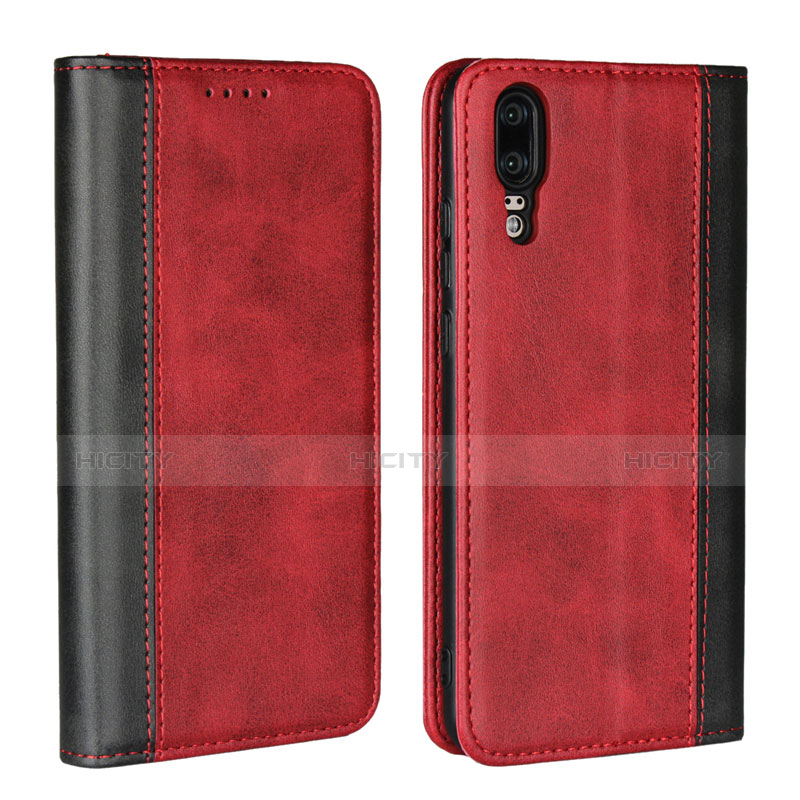 Handytasche Stand Schutzhülle Leder Hülle L07 für Huawei P20 Rot