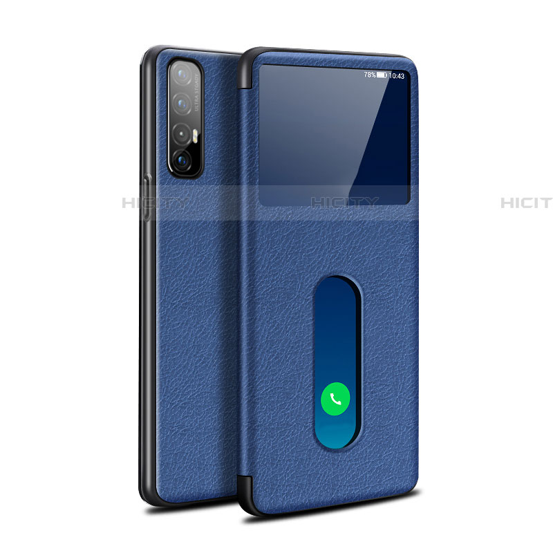 Handytasche Stand Schutzhülle Leder Hülle L08 für Oppo Find X2 Neo Blau