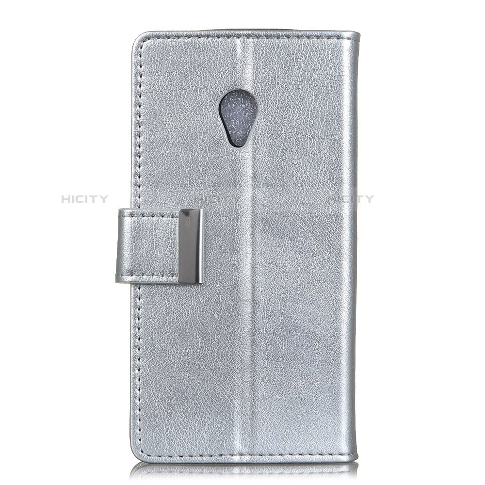 Handytasche Stand Schutzhülle Leder Hülle L09 für Alcatel 1X (2019) Silber