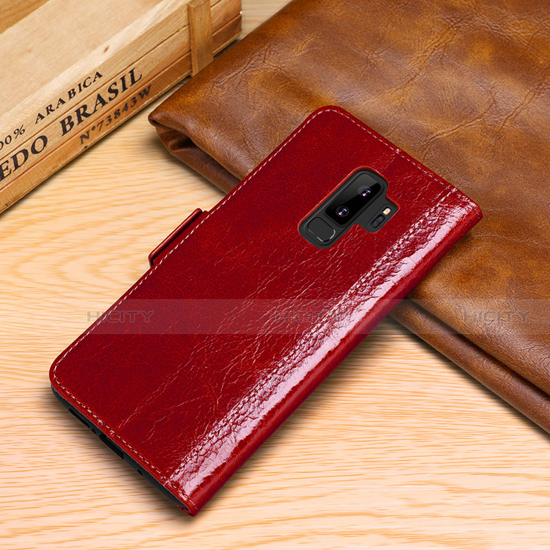 Handytasche Stand Schutzhülle Leder Hülle P01 für Samsung Galaxy S9 Plus Rot