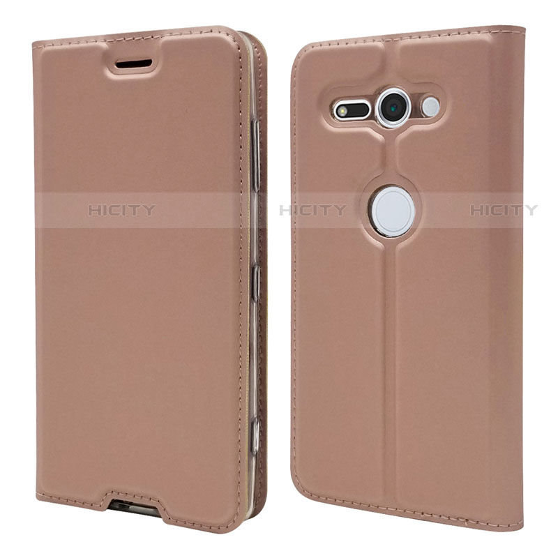 Handytasche Stand Schutzhülle Leder Hülle P01 für Sony Xperia XZ2 Compact Rosegold