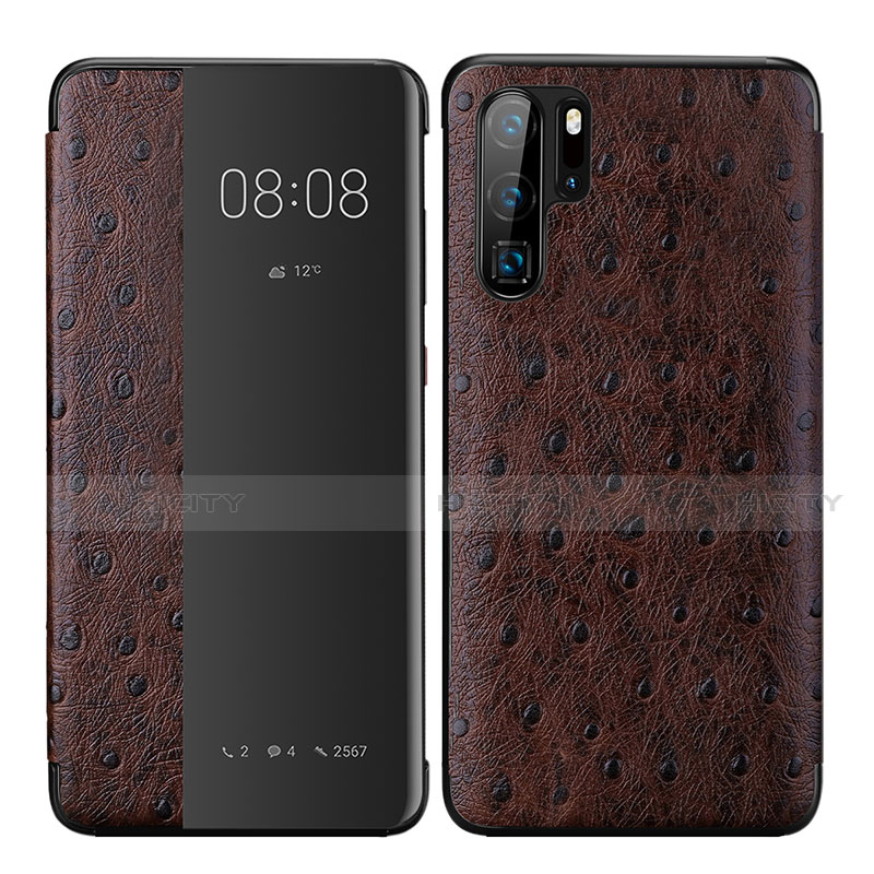 Handytasche Stand Schutzhülle Leder Hülle P02 für Huawei P30 Pro Braun