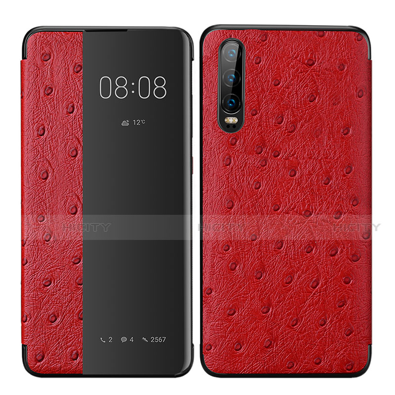 Handytasche Stand Schutzhülle Leder Hülle P02 für Huawei P30 Rot Plus