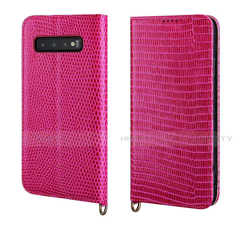 Handytasche Stand Schutzhülle Leder Hülle P04 für Samsung Galaxy S10 5G Pink Plus