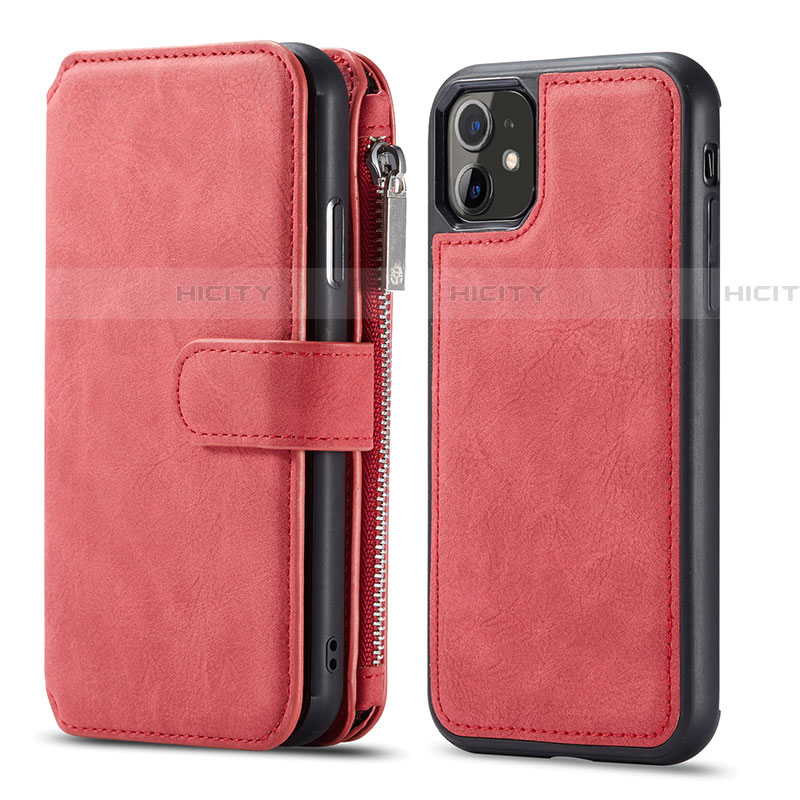 Handytasche Stand Schutzhülle Leder Hülle T01 für Apple iPhone 11 Rot Plus