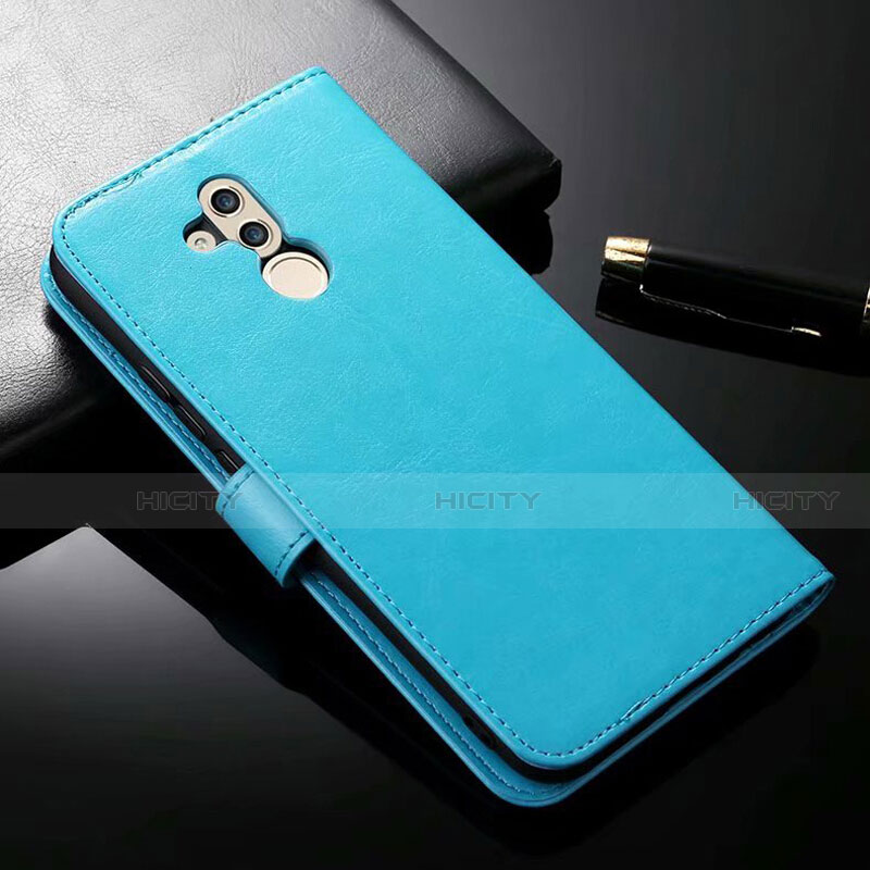 Handytasche Stand Schutzhülle Leder Hülle T01 für Huawei Mate 20 Lite Hellblau