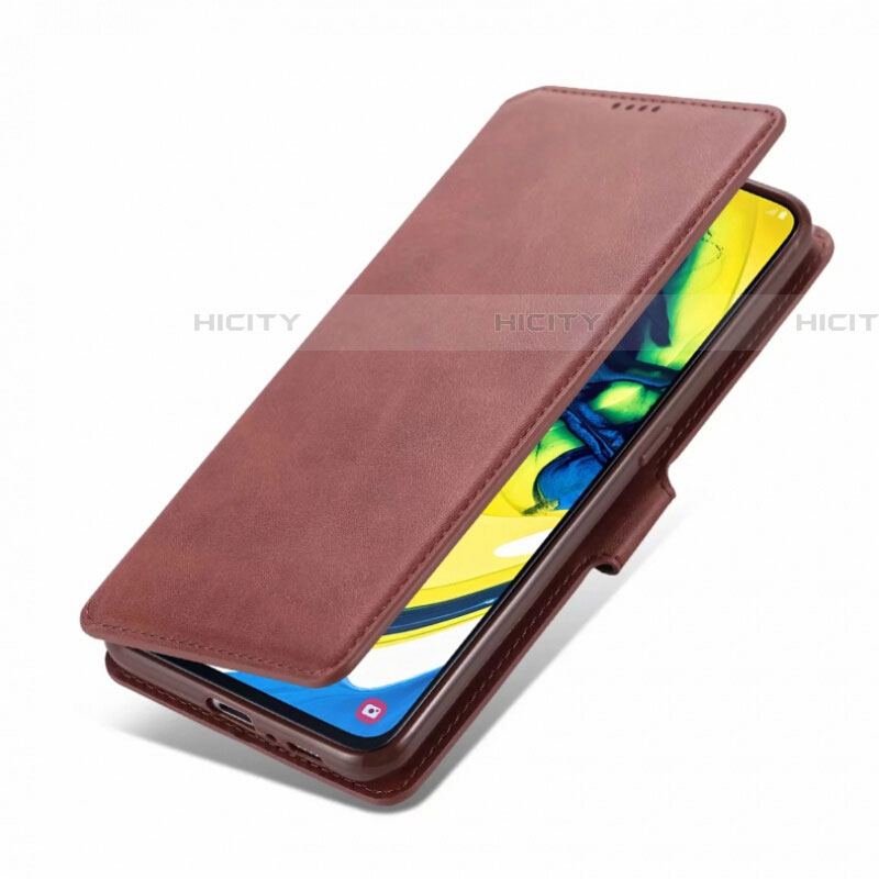 Handytasche Stand Schutzhülle Leder Hülle T01 für Samsung Galaxy A80 groß