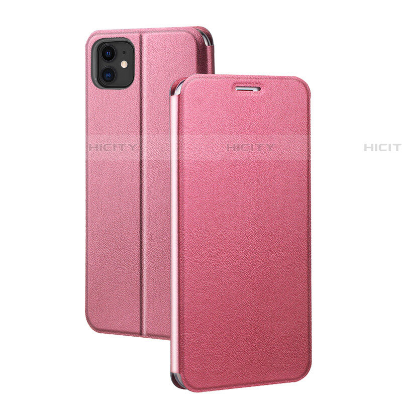 Handytasche Stand Schutzhülle Leder Hülle T02 für Apple iPhone 11 Rosa Plus