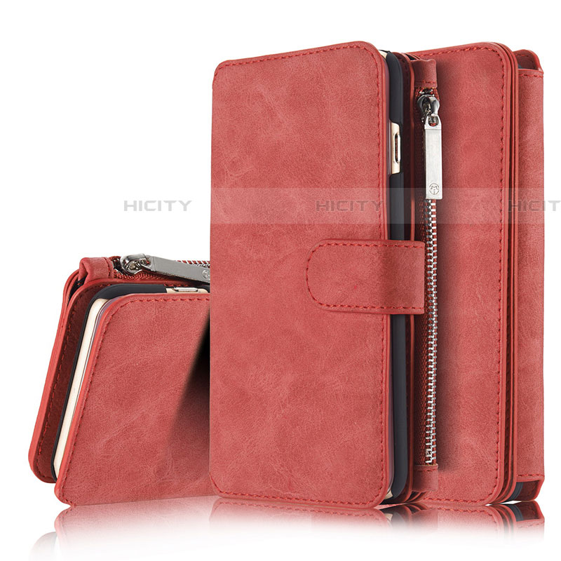 Handytasche Stand Schutzhülle Leder Hülle T02 für Apple iPhone 6 Plus Rot Plus