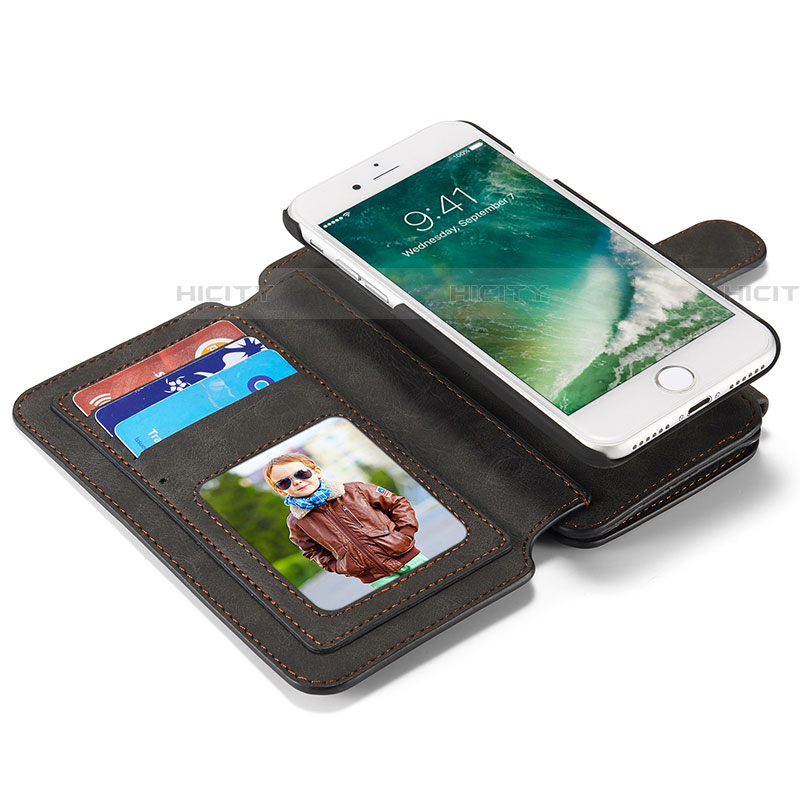 Handytasche Stand Schutzhülle Leder Hülle T02 für Apple iPhone 8 groß