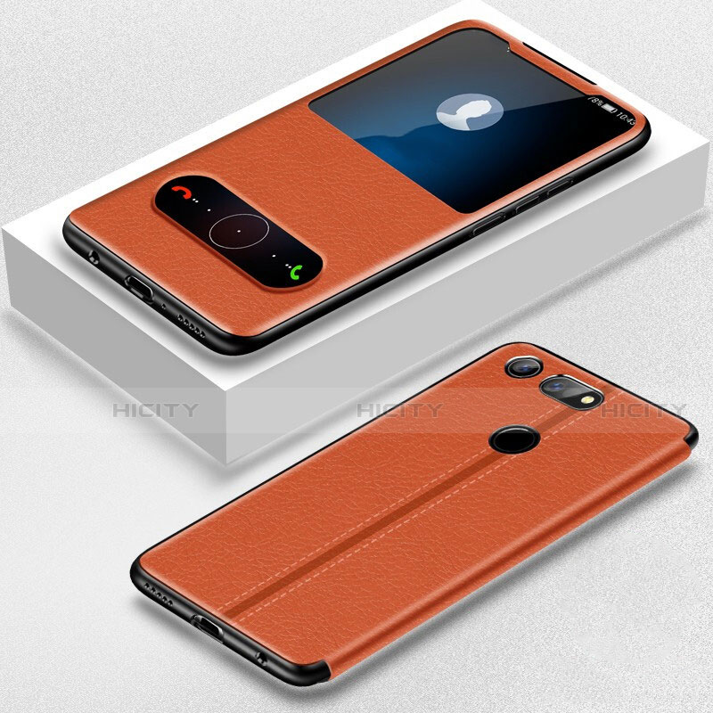 Handytasche Stand Schutzhülle Leder Hülle T02 für Huawei Honor V20 Orange