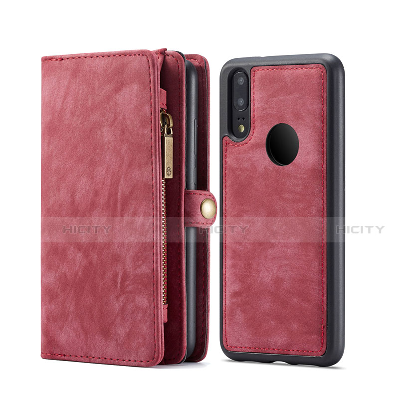 Handytasche Stand Schutzhülle Leder Hülle T02 für Huawei P20 Lite Rot