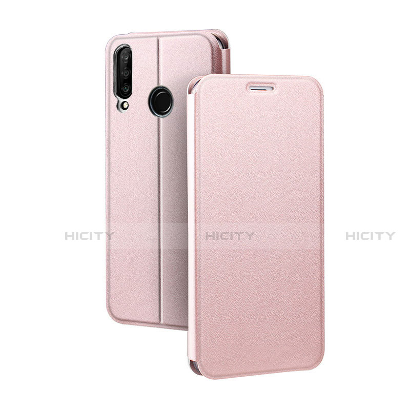 Handytasche Stand Schutzhülle Leder Hülle T02 für Huawei P30 Lite XL Rosegold