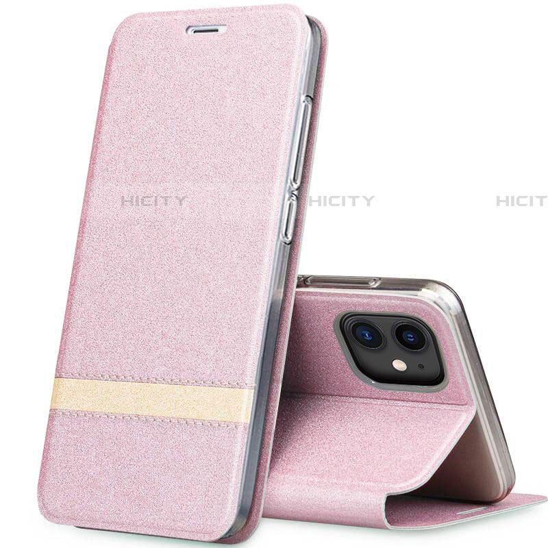 Handytasche Stand Schutzhülle Leder Hülle T03 für Apple iPhone 11 Rosegold Plus