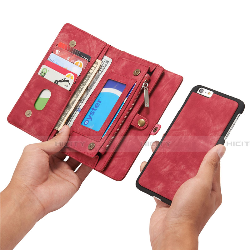 Handytasche Stand Schutzhülle Leder Hülle T03 für Apple iPhone 6S Plus groß