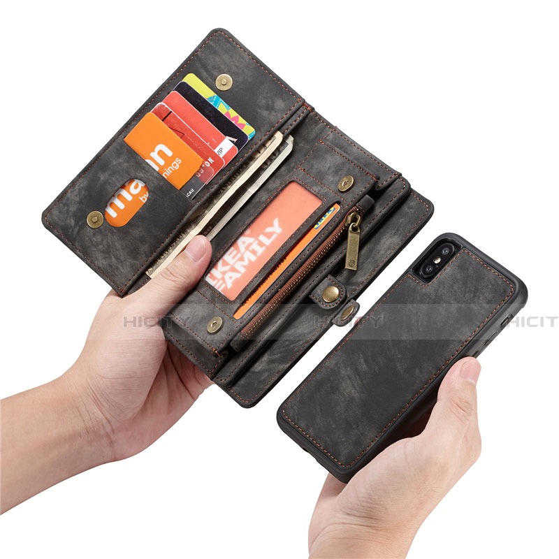 Handytasche Stand Schutzhülle Leder Hülle T03 für Apple iPhone Xs Max groß