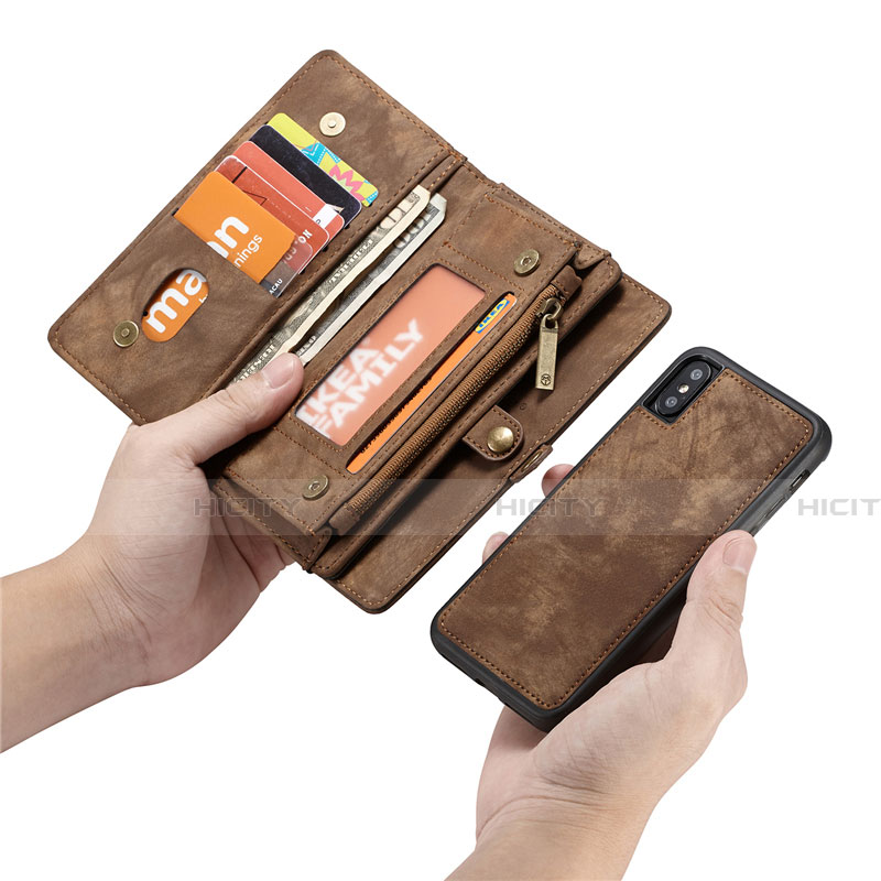 Handytasche Stand Schutzhülle Leder Hülle T03 für Apple iPhone Xs Max groß