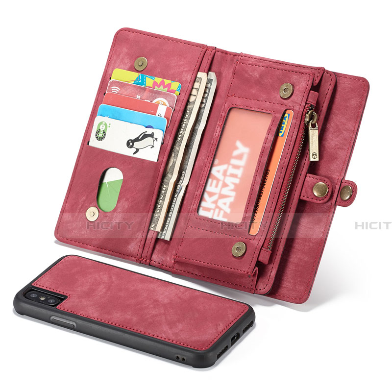 Handytasche Stand Schutzhülle Leder Hülle T03 für Apple iPhone Xs Max Rot