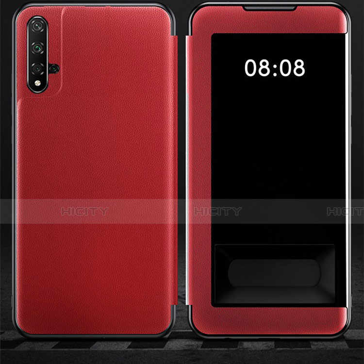 Handytasche Stand Schutzhülle Leder Hülle T03 für Huawei Honor 20 Rot