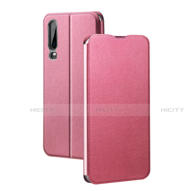 Handytasche Stand Schutzhülle Leder Hülle T03 für Huawei P30 Rosa