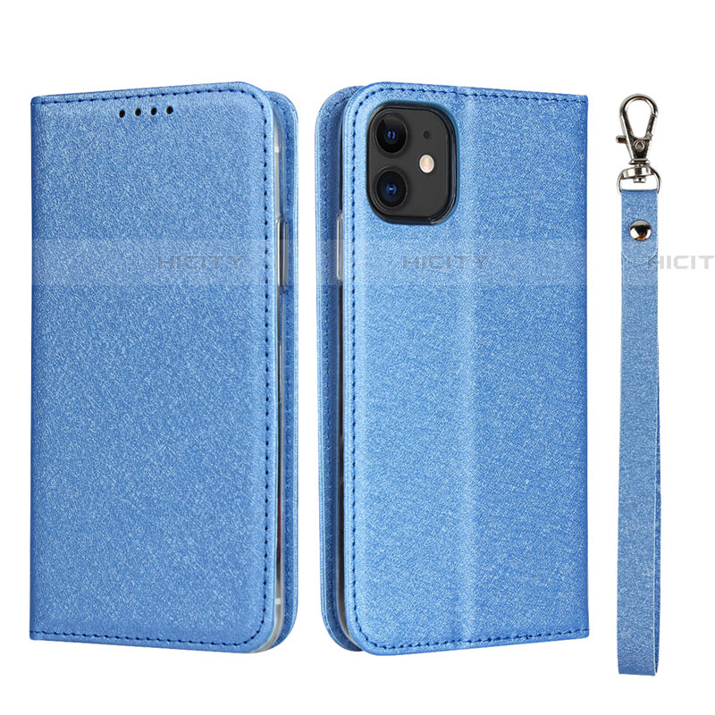 Handytasche Stand Schutzhülle Leder Hülle T04 für Apple iPhone 11 Blau