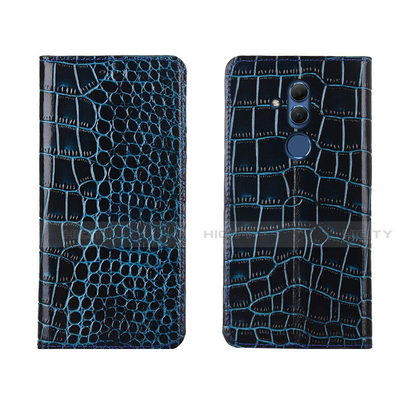 Handytasche Stand Schutzhülle Leder Hülle T04 für Huawei Mate 20 Lite Blau