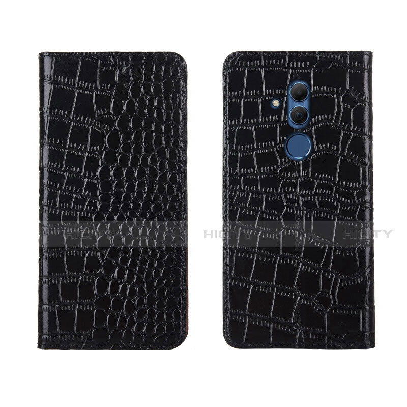 Handytasche Stand Schutzhülle Leder Hülle T04 für Huawei Mate 20 Lite Schwarz Plus