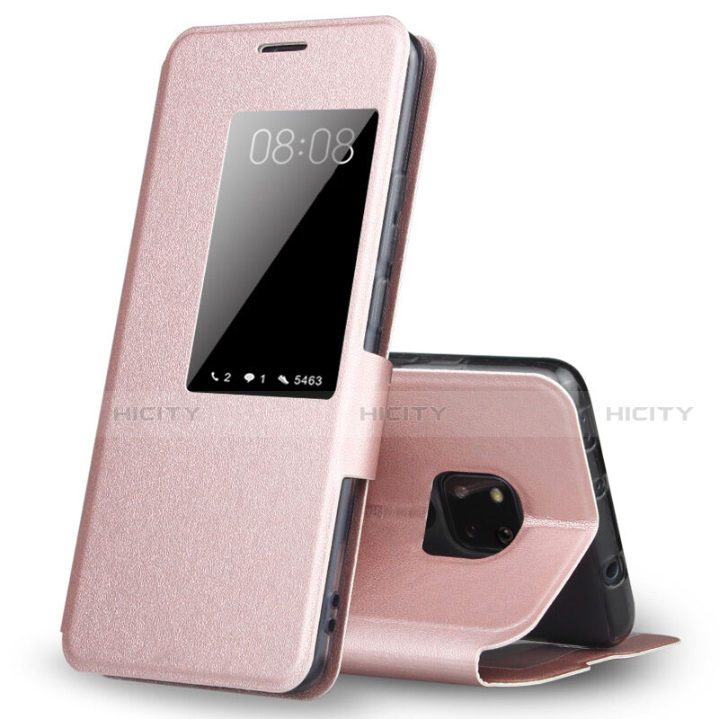 Handytasche Stand Schutzhülle Leder Hülle T04 für Huawei Mate 20 Pro Rosegold Plus