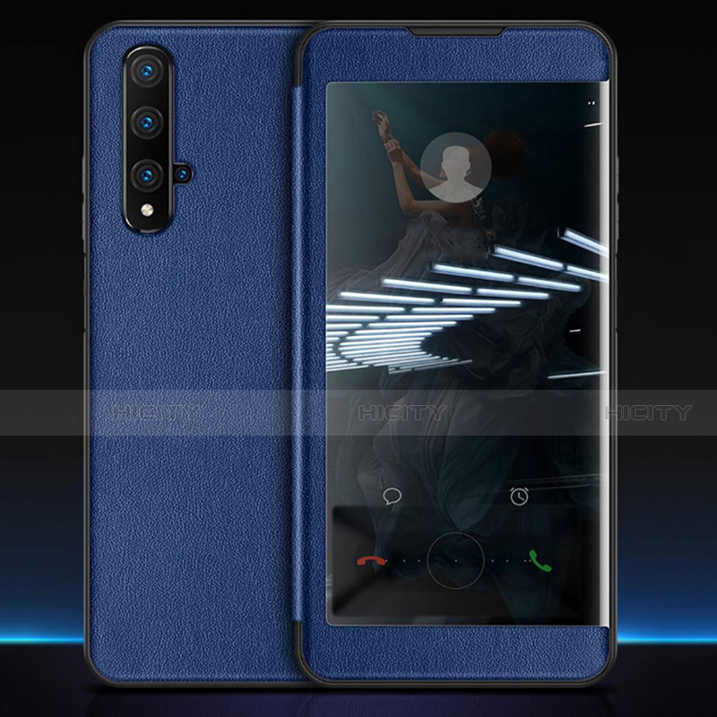 Handytasche Stand Schutzhülle Leder Hülle T05 für Huawei Honor 20 Blau