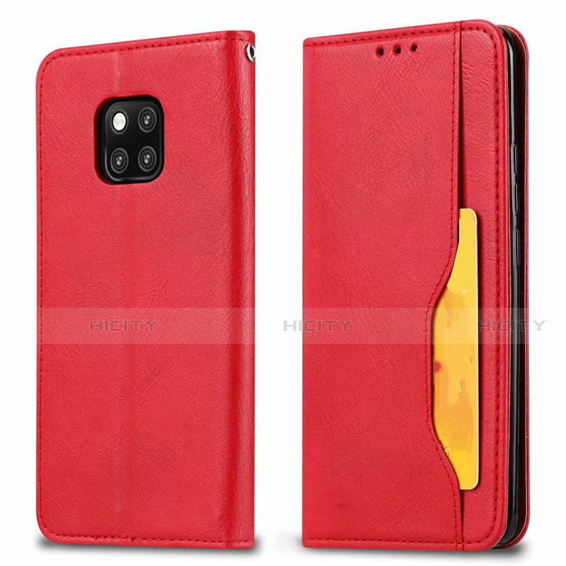 Handytasche Stand Schutzhülle Leder Hülle T05 für Huawei Mate 20 Pro Rot