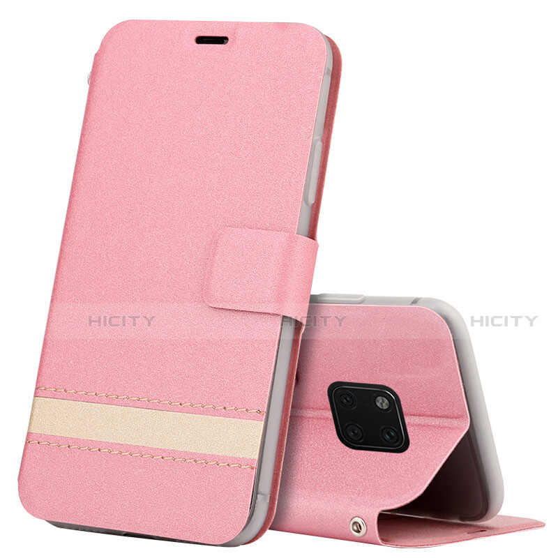 Handytasche Stand Schutzhülle Leder Hülle T06 für Huawei Mate 20 Pro Rosa Plus