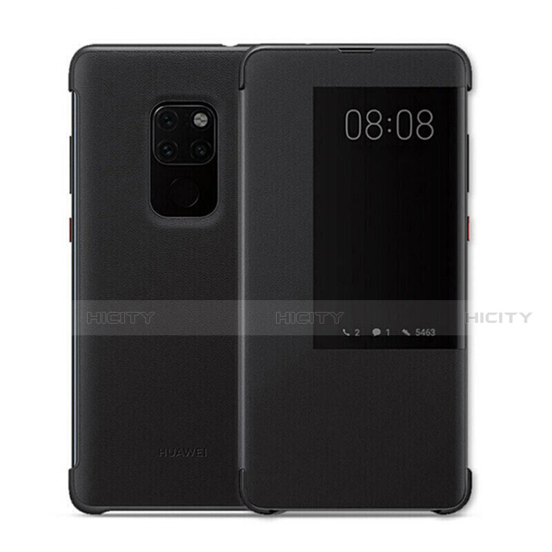 Handytasche Stand Schutzhülle Leder Hülle T06 für Huawei Mate 20 Schwarz Plus