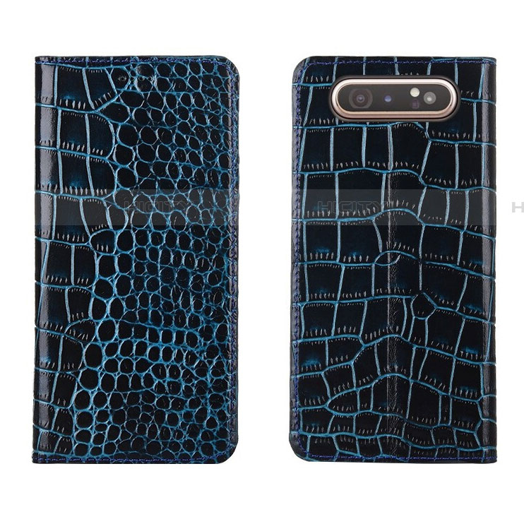 Handytasche Stand Schutzhülle Leder Hülle T06 für Samsung Galaxy A90 4G Blau