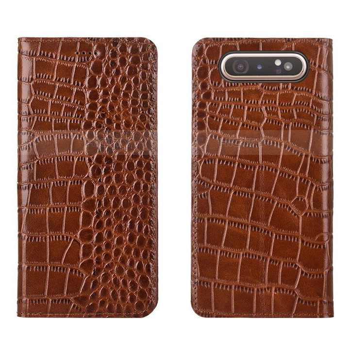 Handytasche Stand Schutzhülle Leder Hülle T06 für Samsung Galaxy A90 4G Orange