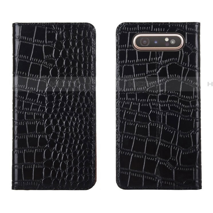 Handytasche Stand Schutzhülle Leder Hülle T06 für Samsung Galaxy A90 4G Schwarz