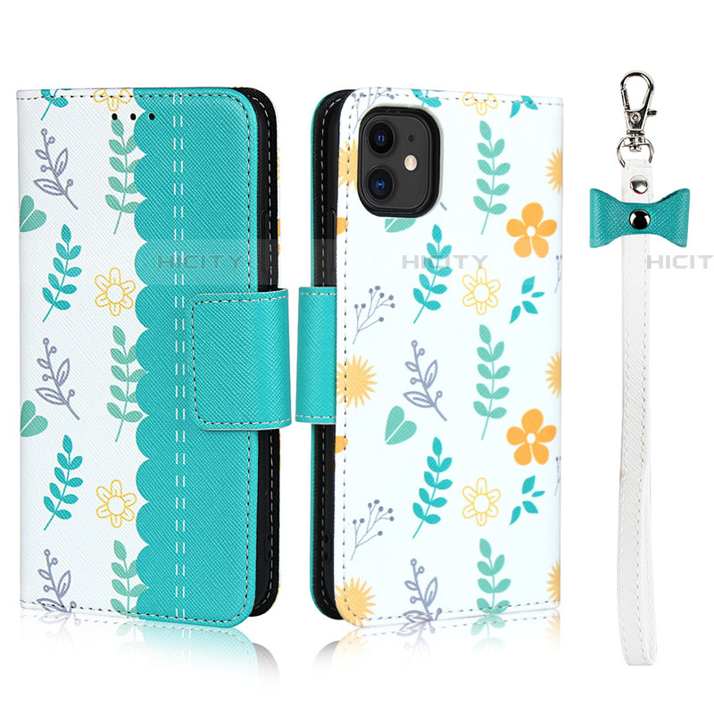 Handytasche Stand Schutzhülle Leder Hülle T07 für Apple iPhone 11 Cyan Plus