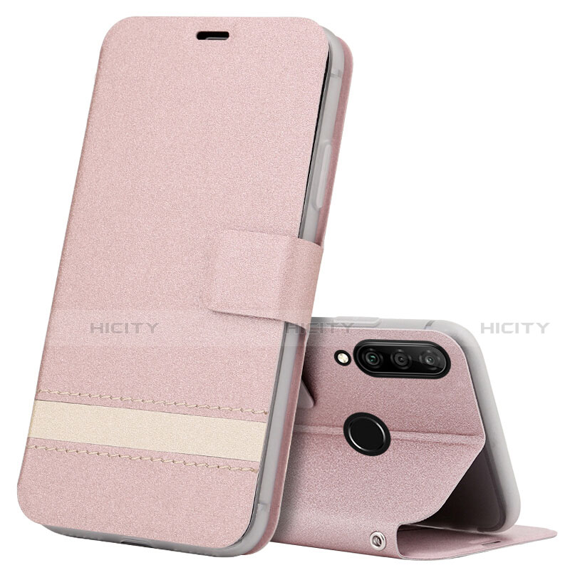 Handytasche Stand Schutzhülle Leder Hülle T07 für Huawei P30 Lite New Edition Rosegold