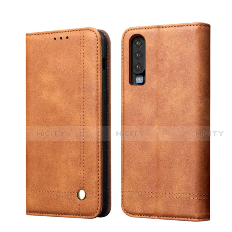 Handytasche Stand Schutzhülle Leder Hülle T07 für Huawei P30 Orange