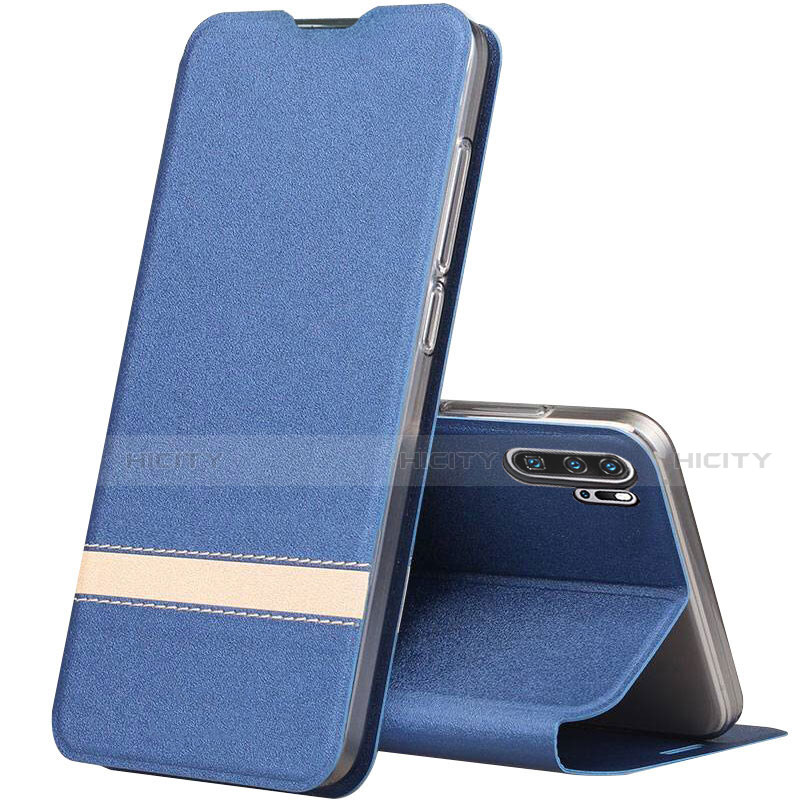 Handytasche Stand Schutzhülle Leder Hülle T07 für Huawei P30 Pro Blau Plus