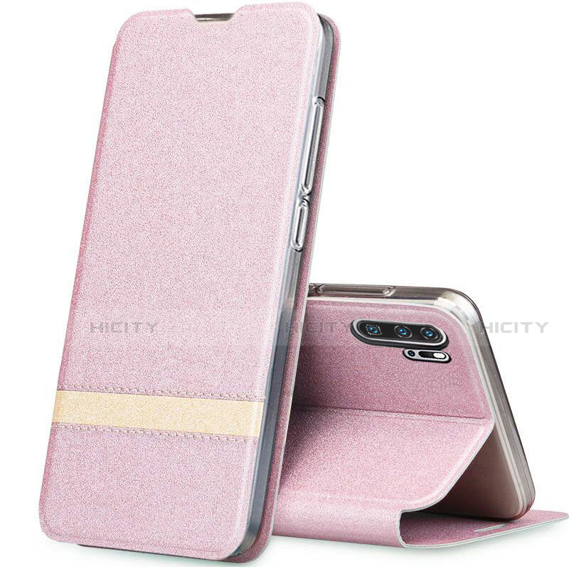 Handytasche Stand Schutzhülle Leder Hülle T07 für Huawei P30 Pro Rosegold Plus