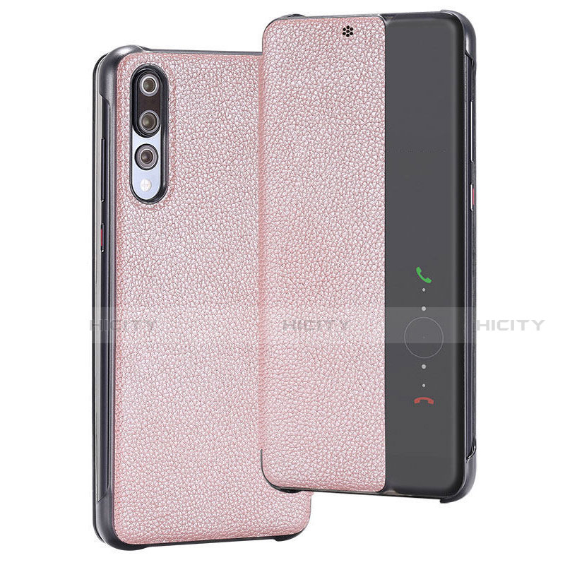 Handytasche Stand Schutzhülle Leder Hülle T08 für Huawei P20 Pro Rosegold Plus