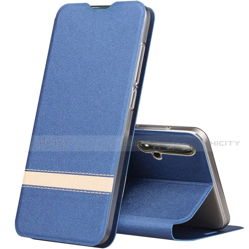 Handytasche Stand Schutzhülle Leder Hülle T09 für Huawei Honor 20 Blau Plus