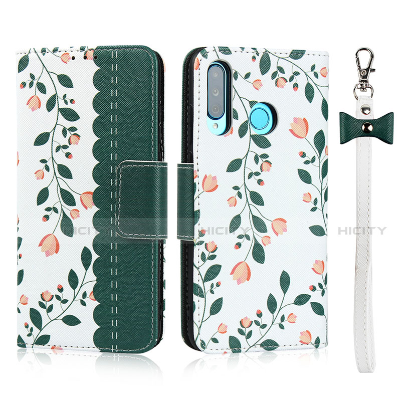 Handytasche Stand Schutzhülle Leder Hülle T10 für Huawei P30 Lite New Edition Grün Plus