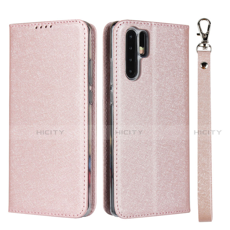 Handytasche Stand Schutzhülle Leder Hülle T12 für Huawei P30 Pro Rosegold