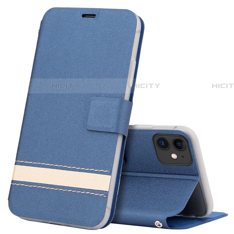 Handytasche Stand Schutzhülle Leder Hülle T14 für Apple iPhone 11 Blau Plus